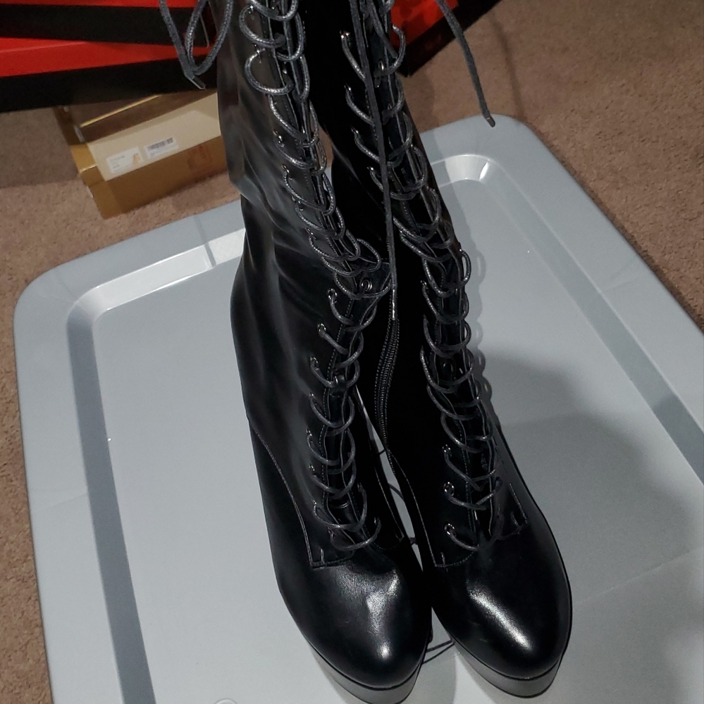 Knee high platform boots